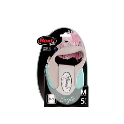 Рулетка Flexi Safari M (до 25 кг) 5 м трос, мятная