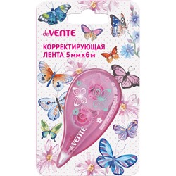 Корректор роллер "deVENTE. Butterfly" 5ммx6м розовый прозрачный корпус 4062204/12/Китай