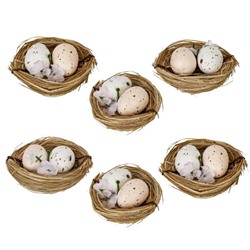 GAEM Набор из 6-ти изделий декоративных "Гнездо пасхальное" (6*3), L16,5 W11,5 H3 см