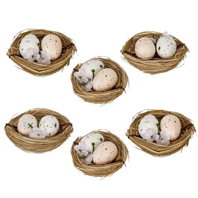 GAEM Набор из 6-ти изделий декоративных "Гнездо пасхальное" (6*3), L16,5 W11,5 H3 см