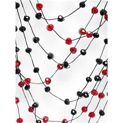 Комплект бижутерии "Хрустальная россыпь" , цвет черный с красным