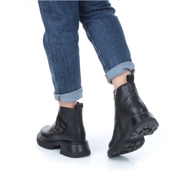 04-M3-L857 BLACK Ботинки зимние женские (натуральная кожа, натуральный мех)