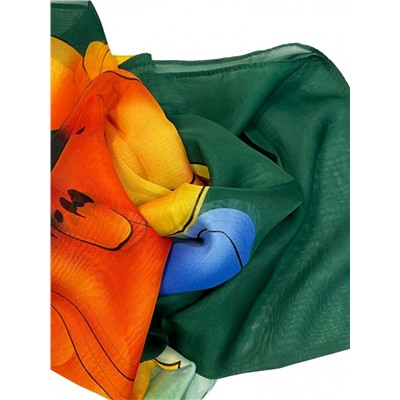 Шарф шифоновый с цветочным рисунком 3D Арт М52/3