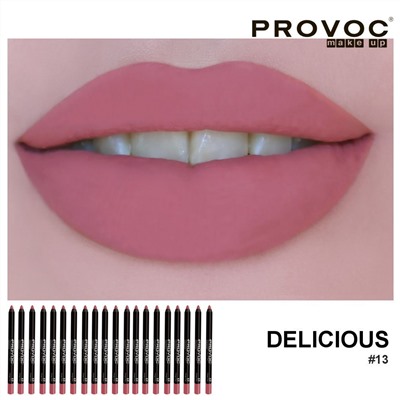 Provoc Гелевый карандаш-подводка для губ водостойкий / Semi Permanent Gel Eye Liner Filler №13 Delicious, розово-малиновый