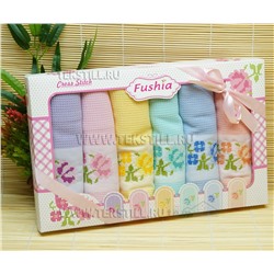 Кухонные Вафельные Полотенца Салфетки 45x70 см. 6 шт/уп. Saten - Fushia