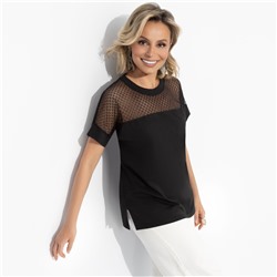 Футболка комбинированная с гипюром, Стильная свобода