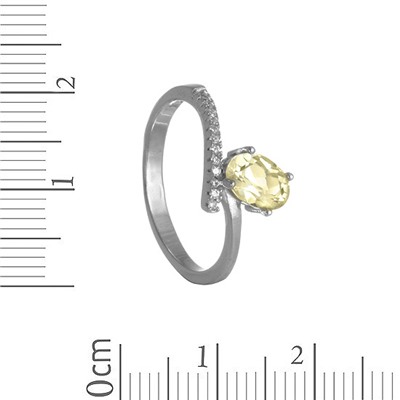 Кольцо с цитрином и фианитами ТФКН.793ЦТ1.80