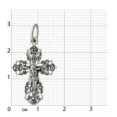 Крест из серебра литье частичное чернение