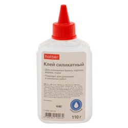 Клей силикатный 110 г, Hatber, с дозатором