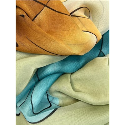 Шарф шифоновый с цветочным рисунком 3D Арт М52/1