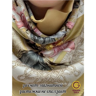 Платок на шею с украшением шелковый Арт 2530/01