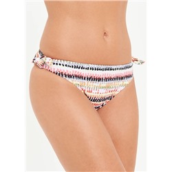 Printed Bow Bandeau Bikini Bottoms