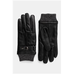 Rękawiczki skórzane męskie   kolor czarny