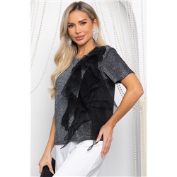 Блуза праздничная трикотажная Риана (серая) Б14617-5М