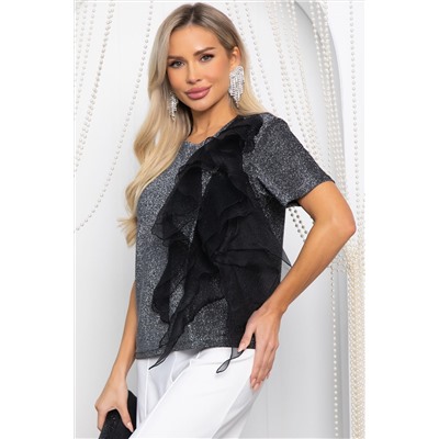 Блуза праздничная трикотажная Риана (серая) Б14617-5М
