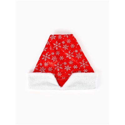 Набор карнавальный «Новогодний»: шапка с золотыми снежинками, варежки, борода, р-р 56-59