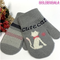 Детские варежки утепленные с начесом длина 12 см Арт 4