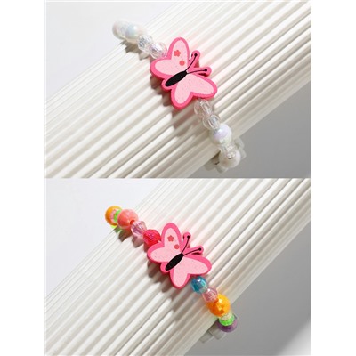 Браслет детский Выбражулька «Бабочка с цветочком», d=5 см. МИКС