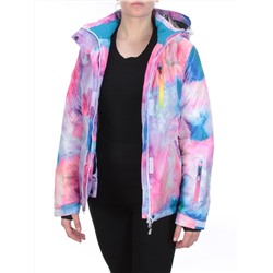 W1609-2 PINK/BLUE PRINT Куртка горнолыжная женская ERUITOR (100 гр. холлофайбера)