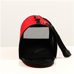Сумка - переноска для животных, 2 входа, 40×25×28 см, красная