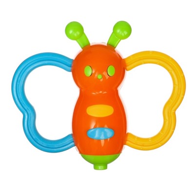 Погремушка Крошка Я «Бабочка - дудочка», от 3 мес., МИКС