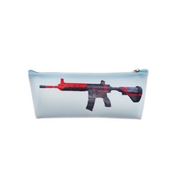 Пенал школьный на молнии Оружие  Голубой