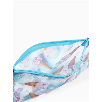 Косметичка на молнии, голубая