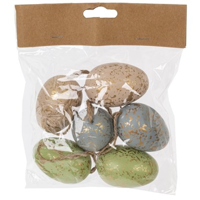 GAEM Набор из 6-ти изделий декоративных подвесных "Яйцо" (3,5*5,5), L13 W4 H14 см