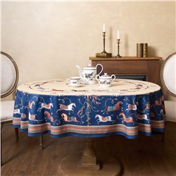 СКАТЕРТЬ ОВАЛЬНАЯ "PASSAGE"140Х300СМ ,БЕЖЕВЫЙ, 100% ХЛОПОК,ТВИЛ, ПРОПИТКА