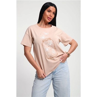 Женская футболка 85657 / бежевый
