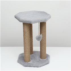 Когтеточка «Ротонда» с игрушкой, джут 35×35×50 см, серая