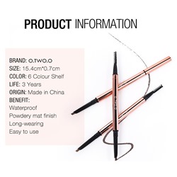Карандаш для бровей O.TWO.O Fine Triangle Eyebrow Pencil № 5 Caramel 0.2 g