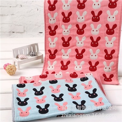 Towel, gauze children's rabbit for face washing, 20×50cm, wholesale