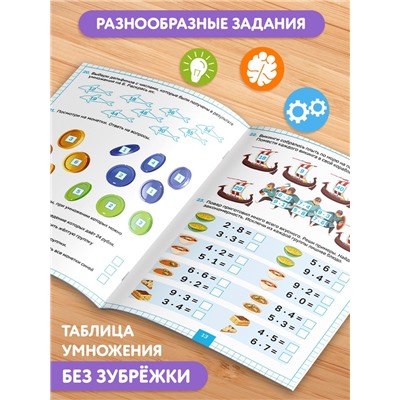 Книга с крутящейся шпаргалкой «Тренажёр по математике», 44 стр., 7+
