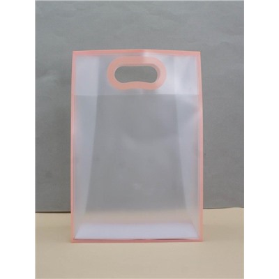 Пакет подарочный (L) "Frame transparent", pink (35*24*10)