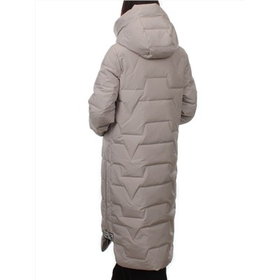H268 GRAY BEIGE Пальто зимнее женское (170 гр. холлофайбер)