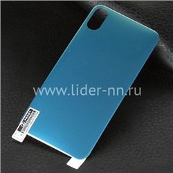 Гибкое стекло для  iPhone X на ЗАДНЮЮ панель (без упаковки) синяя