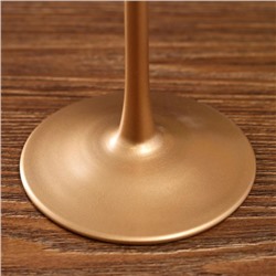 Стеклянный подсвечник на 1 свечу «Узкий бокал», набор 2 шт., золото матовое, 28×10.8×10.8 см