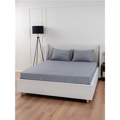 Постельное белье поплин Иваново (без пододеяльника) / Серый