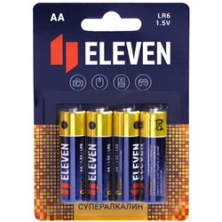 Батарейка Eleven SUPER AA (LR6) алкалиновая, BC4