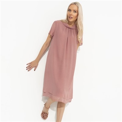 Платье с декоративным воротником, Мечтательная (розовый)