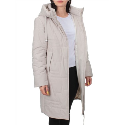 1073 LT. BEIGE Пальто зимнее облегченное женское (холлофайбер 150 гр.)