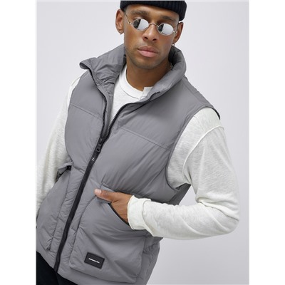 Жилет мужской утепленный спортивный серого цвета 15322Sr