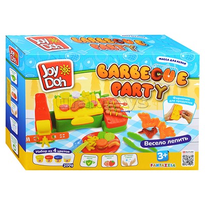 Масса для лепки набор Barbecue party - Барбекю, гриль, 16 аксессуаров,  4 баночки с тестом,  (4 х 50г.)