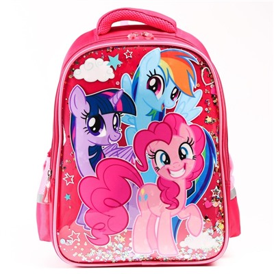 Рюкзак школьный для девочки, 39 см × 30 см × 14 см «Пони», My little Pony