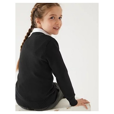 2pk Unisex Slim Fit Cotton School Jumpers (3-18 Yrs)