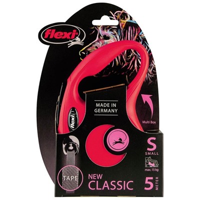 Рулетка Flexi  New Classic S (до 15 кг) 5 м лента, красная