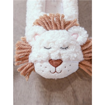 Тапочки «Львёнок» белые с задником