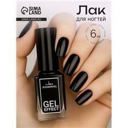Лак для ногтей с эффектом геля, Jeanmishel, тон 199, чёрный матовый, 6 мл