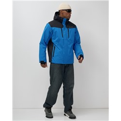 Горнолыжная куртка мужская зимняя голубого цвета 7611Gl